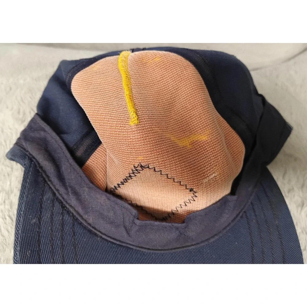 Vintage Boy Cub Scouts Wolf Cubs Snapback Hat Cap S M BSA Yellow Blue USA Made